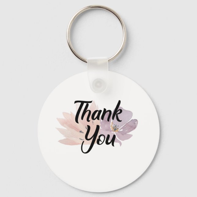 Thank You Favor Floral Keychain (Front)