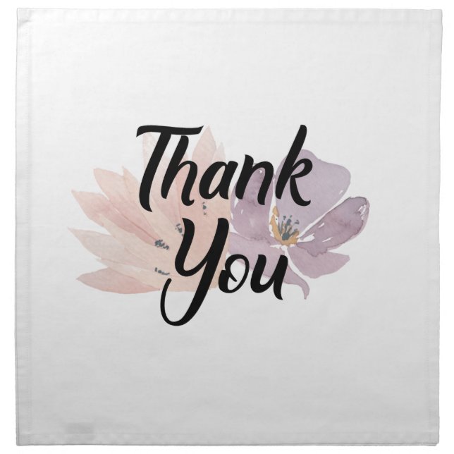 Thank You Favor Floral Napkin (Front)