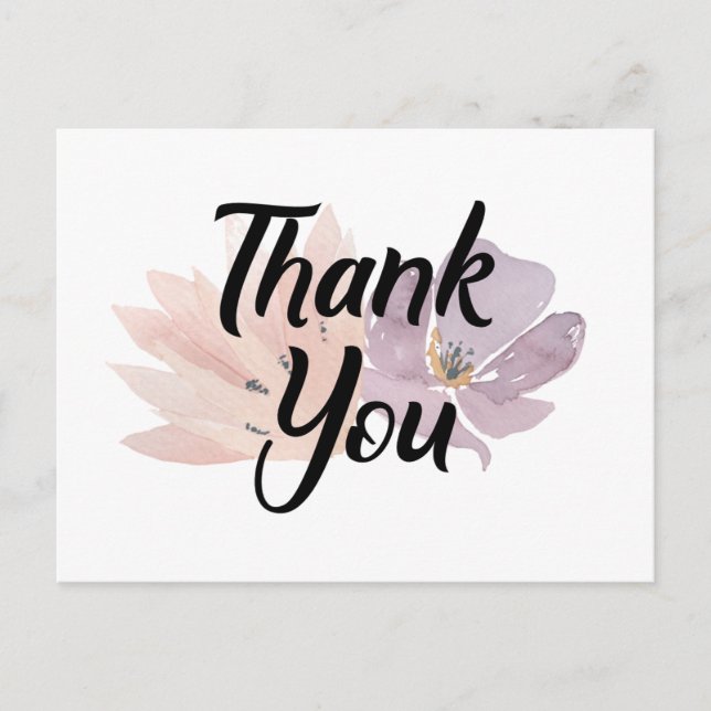 Thank You Favor Floral Postcard (Front)