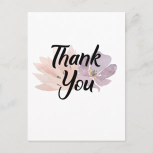 Thank You Favor Floral Postcard