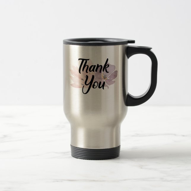 Thank You Favor Floral Travel Mug (Right)