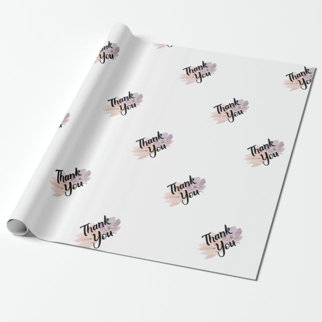 Thank You Favor Floral Wrapping Paper (Unrolled)