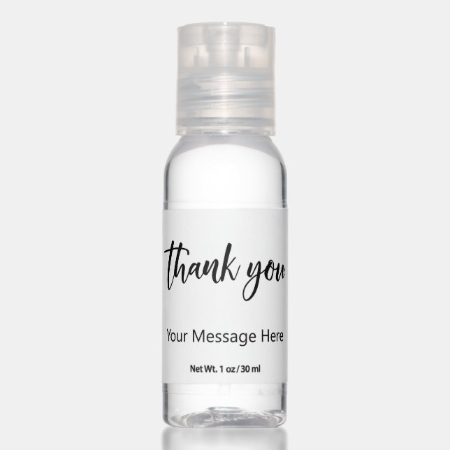 Thank You Favor Gift Custom Personalized Hand Sanitizer (Front)