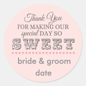 Thank You Favor Sticker For Weddings And Showers by SimplySweetParties at Zazzle