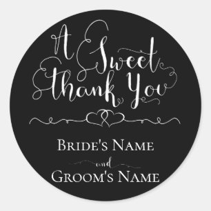 Thank you favor sticker for weddings and showers