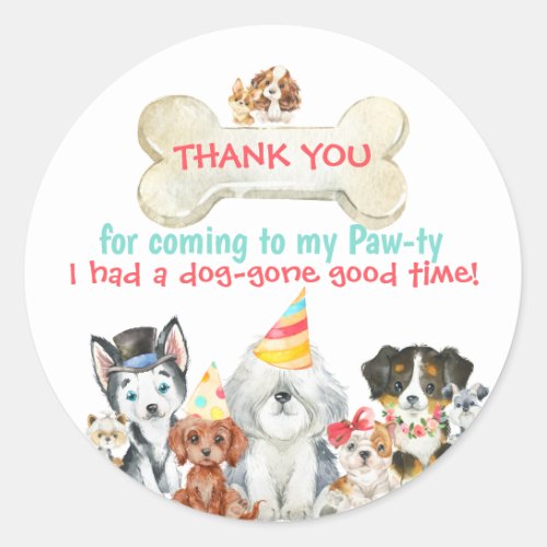 Thank you Favor Tag  Puppy Birthday Party