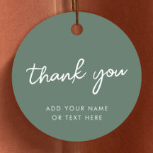 Thank you Favor Tags | Modern Sage Green