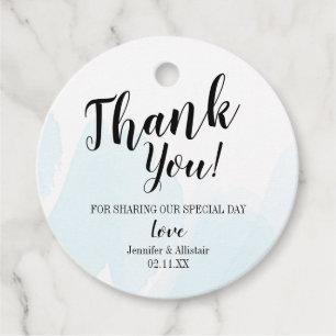 Thank you Favor Tags Watercolor Blue