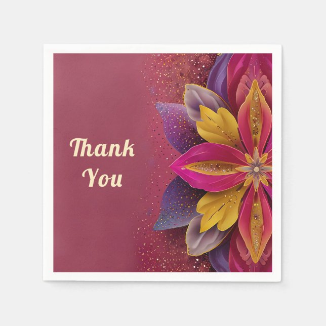 Thank you favor wedding gift bags napkins (Front)