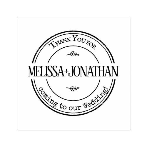 Thank You Favors Wedding Rustic Round Vintage Rubber Stamp