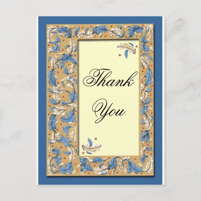 Thank You Feathers Customizable Postcard (Front)