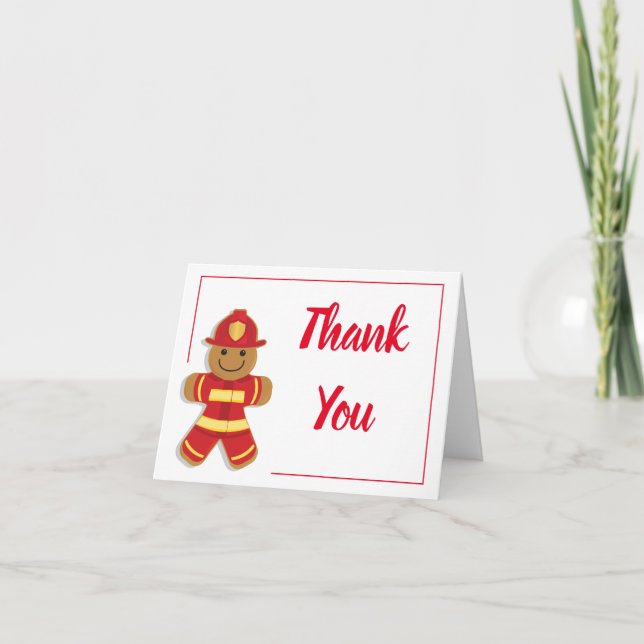 Thank You Firefighter Gingerbread Man Blank (Front)