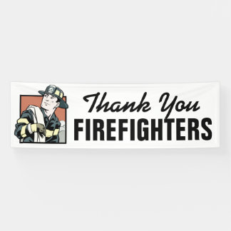 Thank you Firefighters customizable banner sign