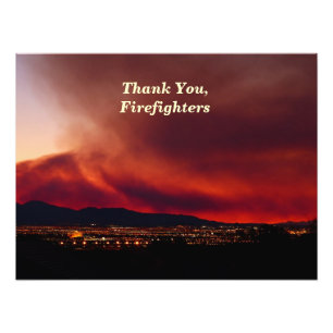 Thank You, Firefighters, Sky on Fire Poster 24x18"