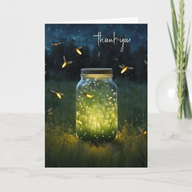 Thank You Fireflies In Glass Jar Card (Front)