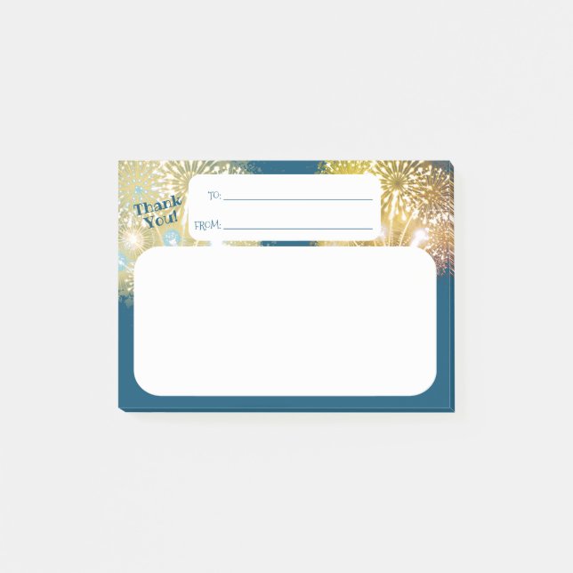 Thank you fireworks employee recognition post-its post-it notes (Front)