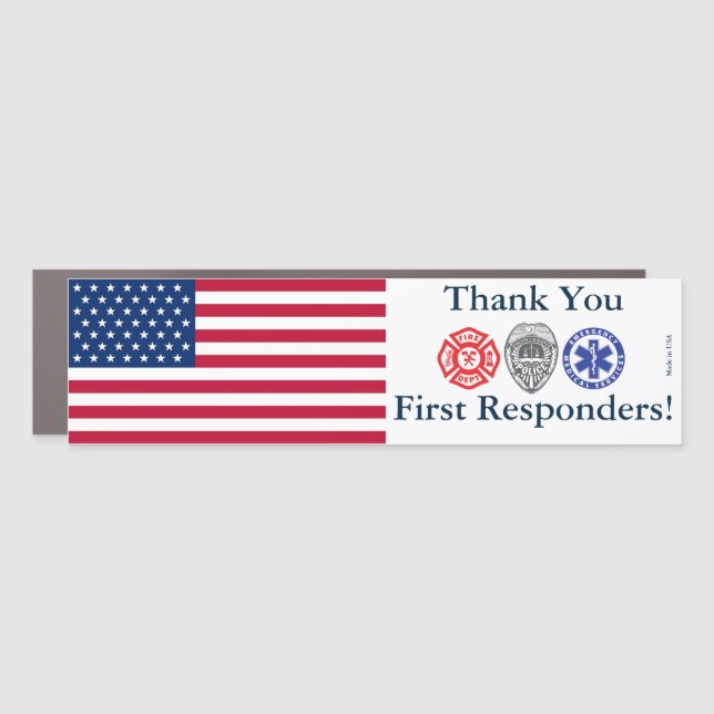 Thank You First Responders  Car Magnet (Front)