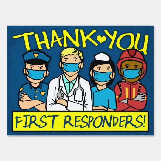 Thank You First Responders Lawn Sign | Zazzle.com