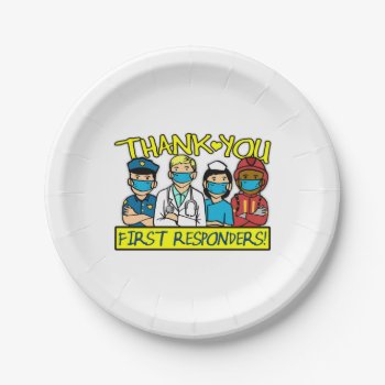 Thank You First Responders Paper Plates by BigCity212 at Zazzle