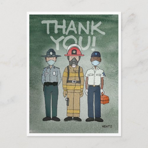 Thank You First Responders Postcard