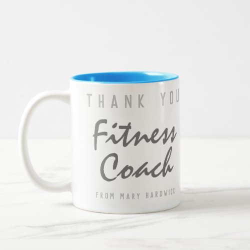 Thank You Fitness Coach Two_Tone Coffee Mug