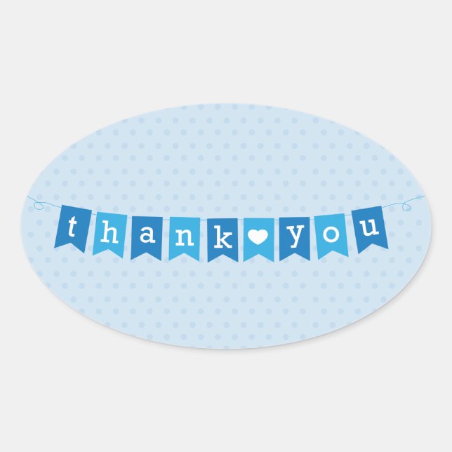Thank You Flags Blue Sticker (Front)