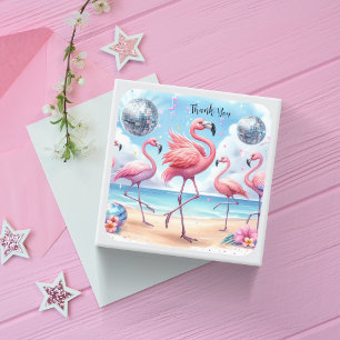 Thank You Flamingo Beach Party Square Sticker