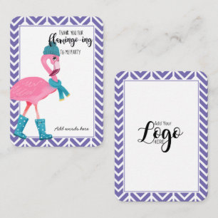 thank you flamingo party favor hair elastic jewel business card