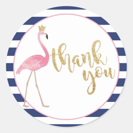 Thank You Flamingo Sticker | Zazzle.com