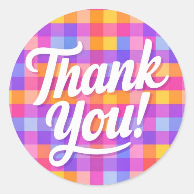 Thank You Flannel Classic Round Sticker (Front)