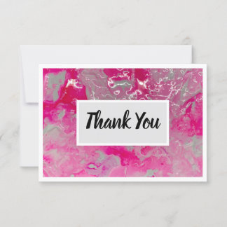 Thank You Flat 3.5" x 5" Card - Pink 