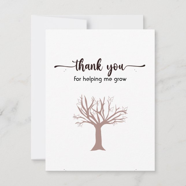 Thank You Flat Card, Cute and Simple Card (Front)