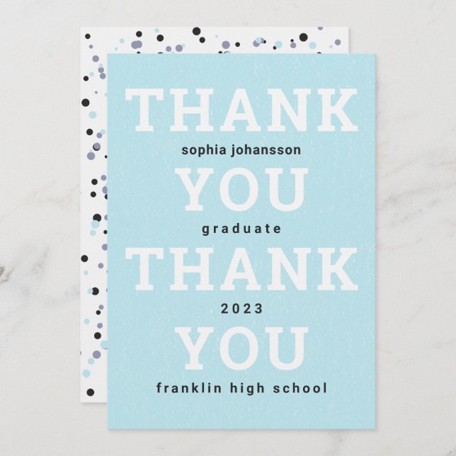 Thank You Flat Graduation Arctic Blue (Front/Back)