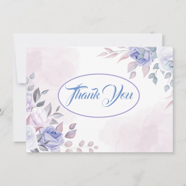 Thank You Flat Note Card-Floral (Front)