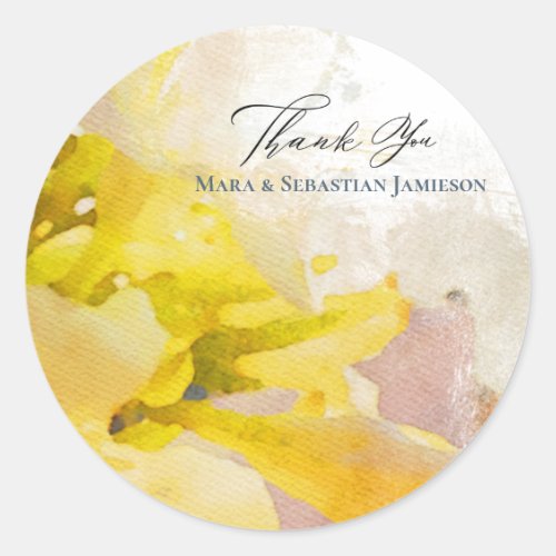 *~* THANK YOU Floral AR15 Elegant Artsy Wedding Classic Round Sticker