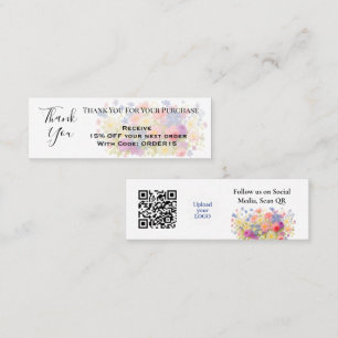 Thank You Floral Artistic Discount Code QR Insert