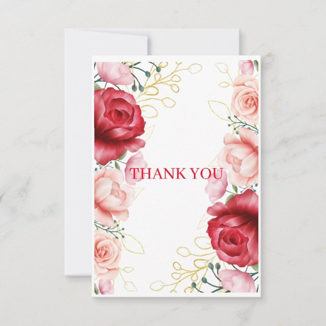 THANK YOU floral card (Front)