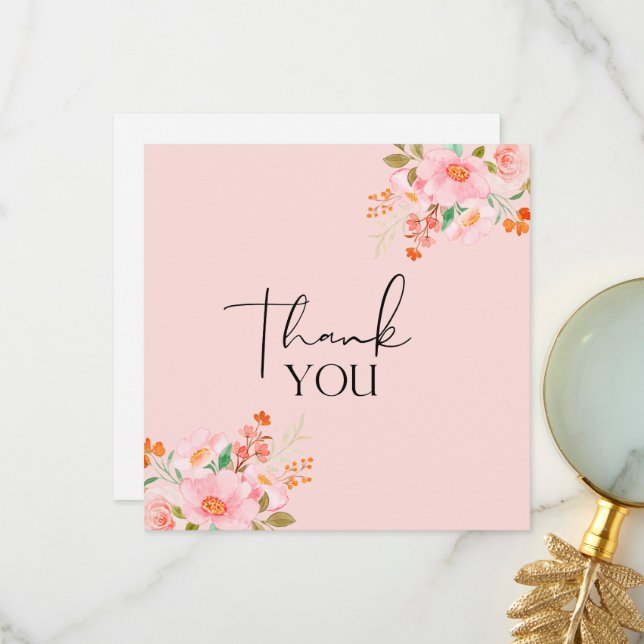 Thank You Floral Card (Front/Back In Situ)