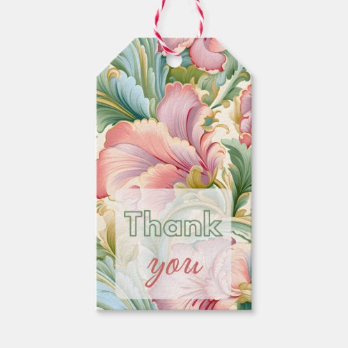 THANK YOU Floral colorful victorian Gift Tag