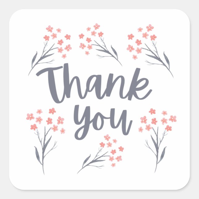 Thank You Floral Envelope Seals  (Front)