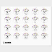 Thank you Floral Lavender Lilac Wedding Bridal Classic Round Sticker (Sheet)