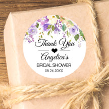 Thank you Floral Lavender Lilac Wedding Bridal