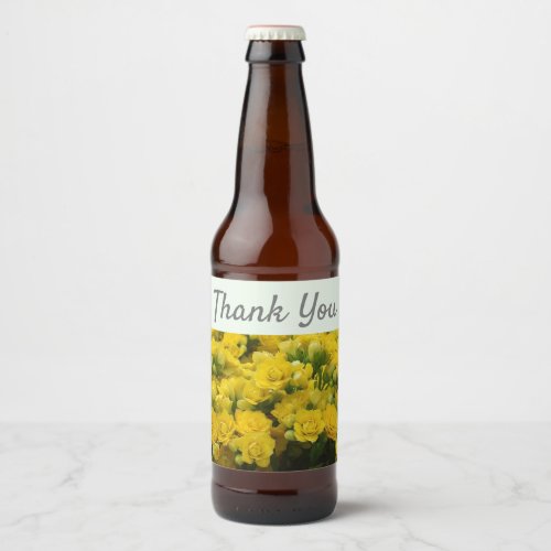 Thank You Floral Photo Appreciation Garden Flower Beer Bottle Label