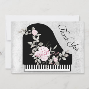 thank you floral piano decor card