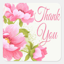 Thank You Floral Pink Peonies Flower Wedding