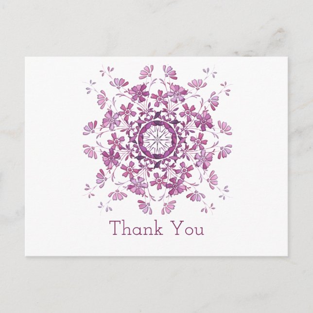 Thank you. Floral purple element. Postcard (Front)