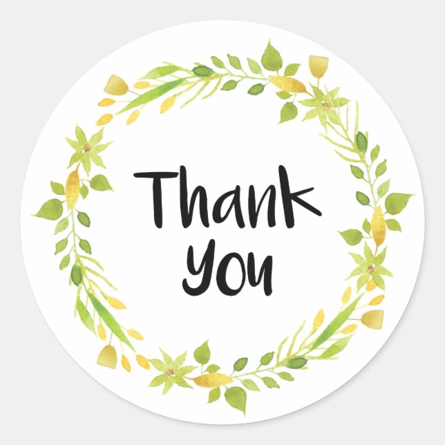 Thank You Floral Sticker (Front)