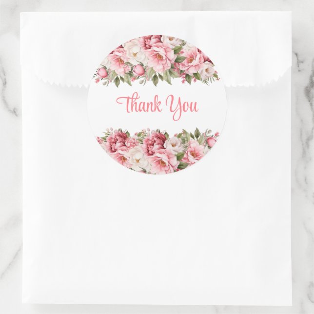 Thank You Floral Stickers (Bag)
