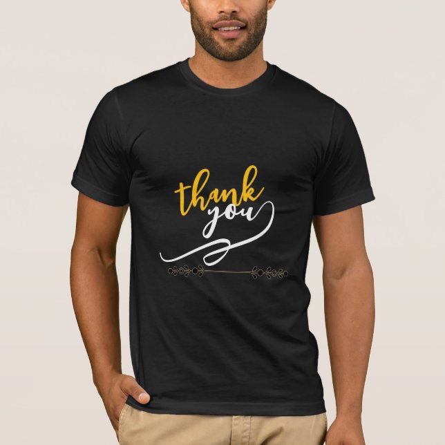 Thank You Floral Typography T-Shirt (Front)