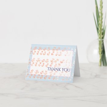 Thank You-flower Garden Pale Orange Blue Card by Bell_Studio at Zazzle